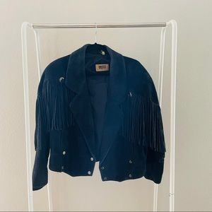 Genuine (suede) leather vintage fringe jacket